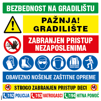 Stickershop – Bezbednost na gradilištu 60x60cm