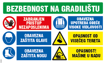 Stickershop – Bezbednost na gradilištu 100x70cm