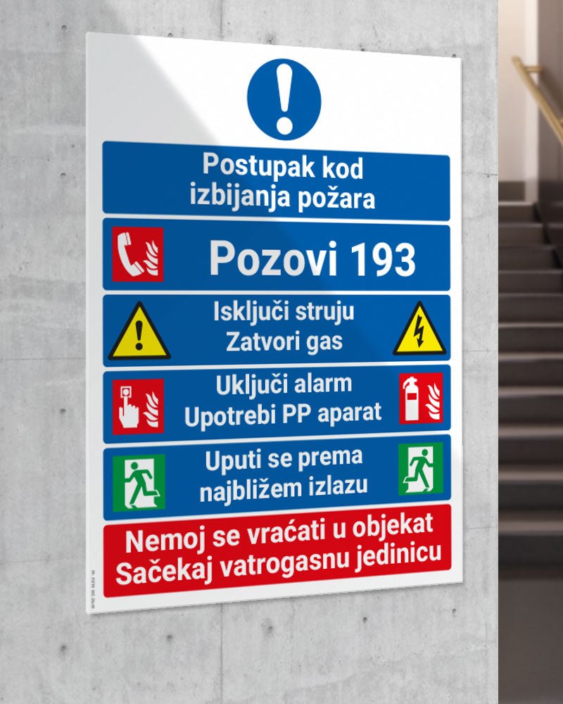 Stickershop - Postupak kod izbijanja požara