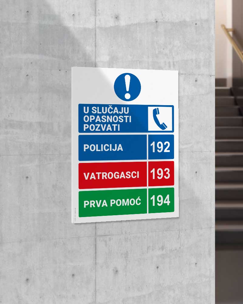 U slučaju opasnosti pozvati