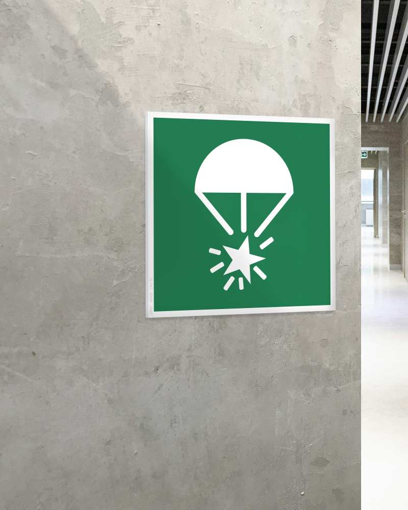 Stickershop - Raketna signalna baklja sa padobranom – ISO E049