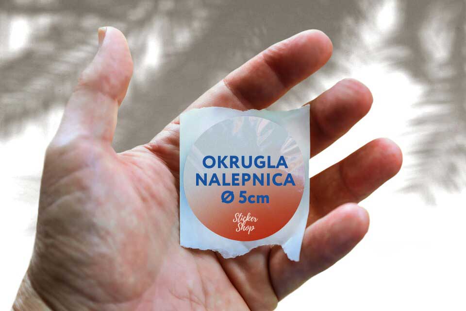 Primer okrugle nalepnice Stickershop 5cm