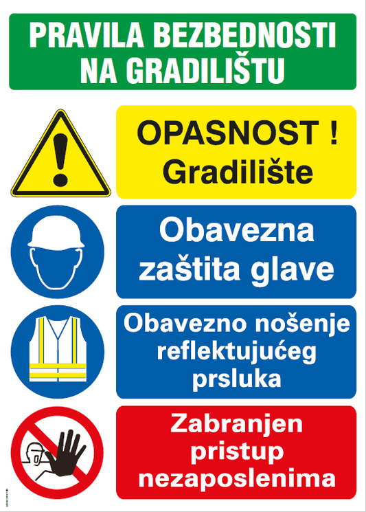 Stickershop - Pravila bezbednosti na gradilištu 50x70cm