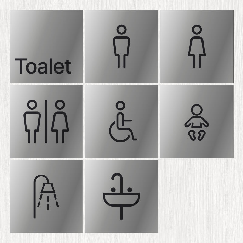 Stickershop - Toalet — piktogram nalepnica ili tablica 15×15 cm