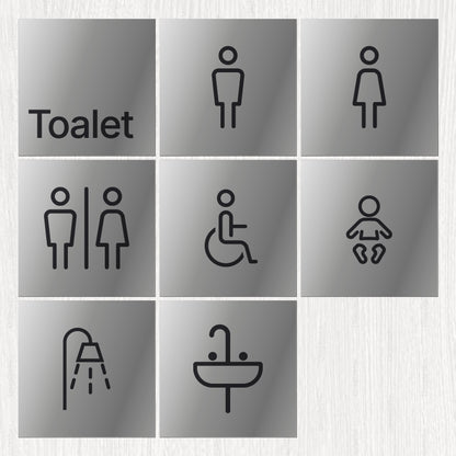 Stickershop - Toalet — piktogram nalepnica ili tablica 15×15 cm