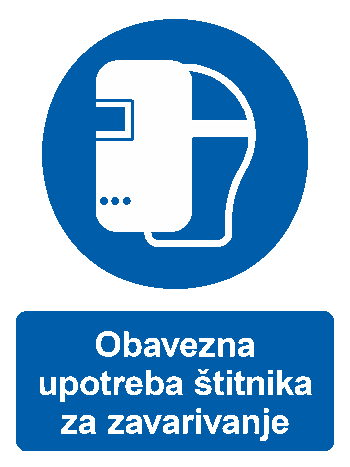 Obavezna upotreba štitnika za zavarivanje