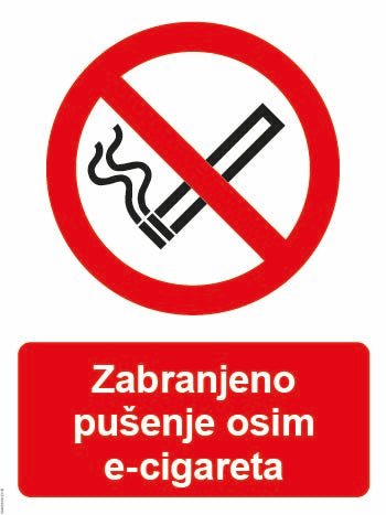 Stickershop – Zabranjeno pušenje osim e - cigareta