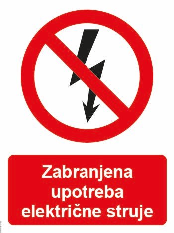 Stickershop – Zabranjena upotreba električne struje