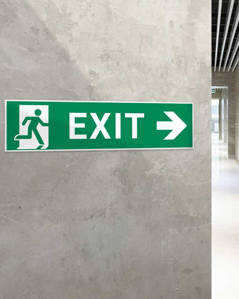 Stickershop - EXIT – natpis sa piktogramom i strelicom 60x15