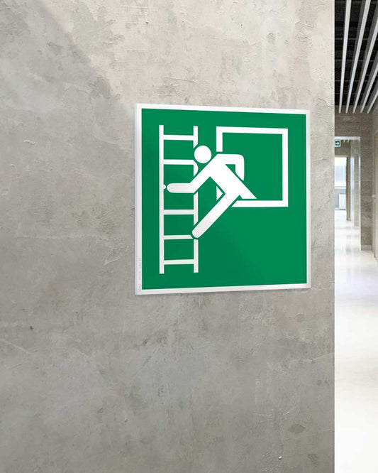 Stickershop - Prozor za evakuaciju sa merdevinama – ISO E016