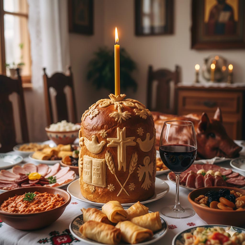 slavski kolač i vino poklon za slavu podmetac za case