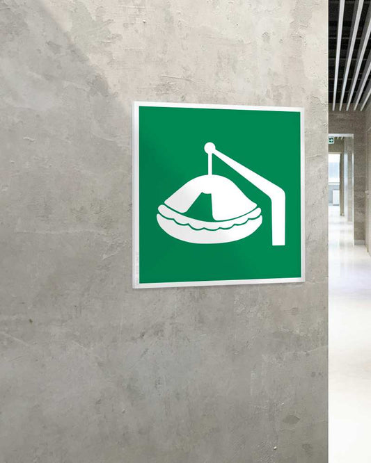 Stickershop - Splav za spasavanje (spuštanje dizalicom-davitom) – ISO E039